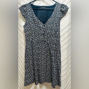 Banana Republic Navy Blue & White Floral Dress Size 6